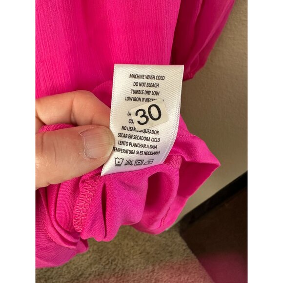 NWT Vince Camuto Womens Pink Long Sleeve Tiered Ruffle Dress Small 100% Polyeste - Picture 6 of 8